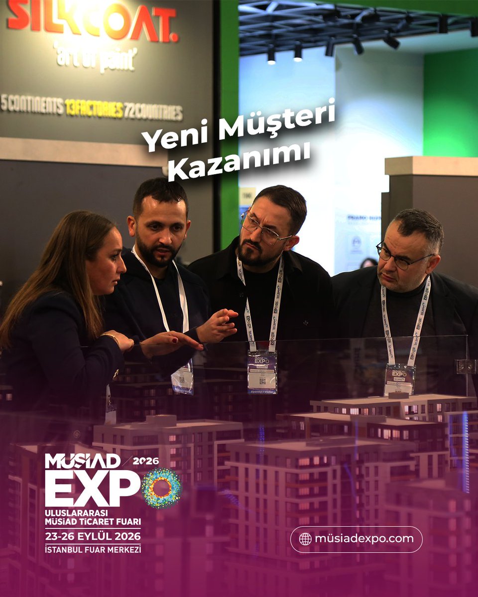 MUSIADEXPO's tweet photo. 🌍 MÜSİAD EXPO 2026’ya neden katılmalısınız?

Yeni müşteriler, güçlü B2B bağlantılar ve uluslararası tanıtım fırsatları sizi bekliyor.

💼 İşinizi büyütün, yeni pazarlara açılın

🗓 23–26 Eylül 
📍 İstanbul Fuar Merkezi
👉 Standını ayırt!

#MUSIADEXPO2026 https://t.co/EbX4nWseWz
