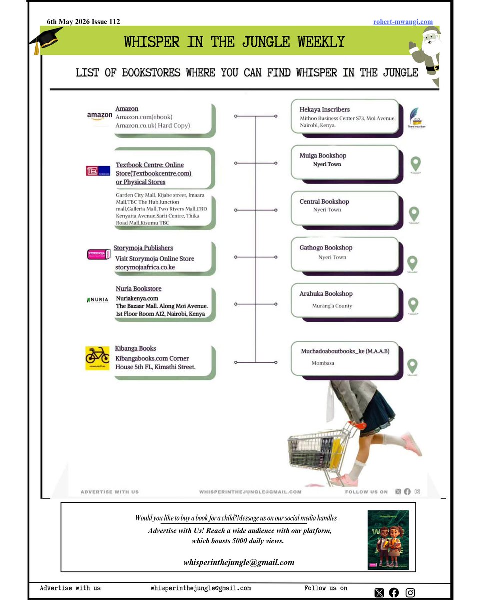 WhisperJungle's tweet photo. How to succeed as a writer in Kenya.Are you a writer, poet, or book lover in Kenya?Here is your Weekly Newsletter.Join our community of passionate readers, writers, and poets as we explore the world of words 
@Lexa_Lubanga @NuriaStore
#whisperinthejunglebook  #ReadingCulture https://t.co/cUKqyVbVW0
