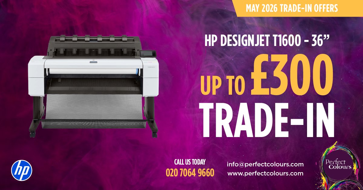 perfectcolours's tweet photo. Put your order in for a new @HPUK DesignJet T1600 36" printer before the end of the month and you could trade in your old printer for up to £300. 

Call 020 7064 9660 today to get the ball rolling. 

#DesignJet #printer https://t.co/1juKK0XQ5J
