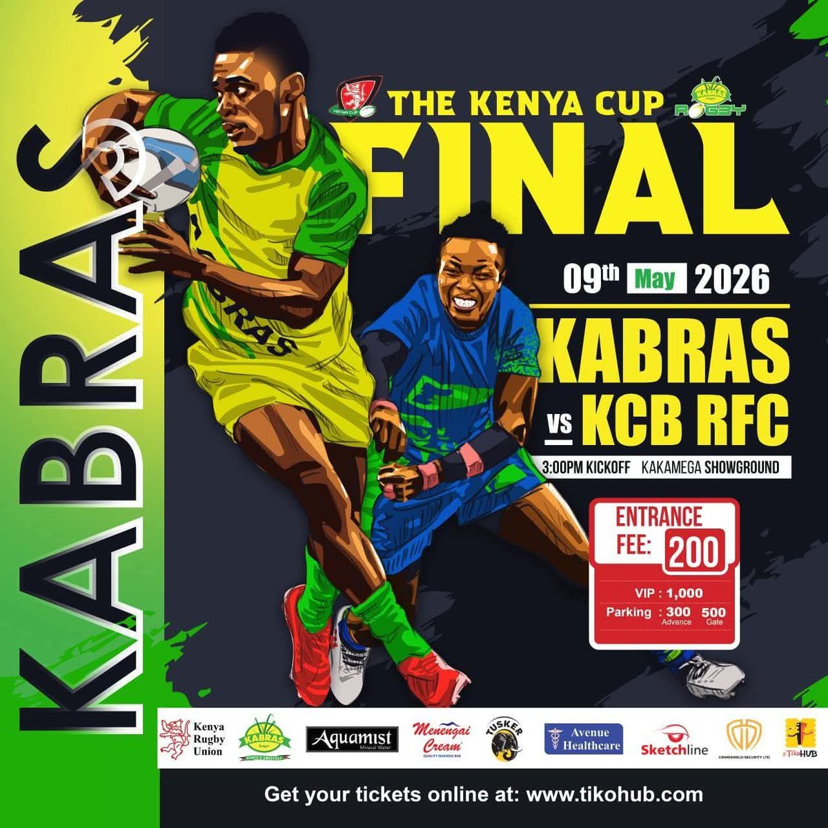 IngoAdventures's tweet photo. SPORTS TOURISM - THE KENYA CUP FINAL
Kabras Sugar RFC Vs KCB RFC
Date: 9th May 2026
Time: 3:00 Pm
Venue: Kakamega Showground
#IngoAdventures
#TwendeWestern
#sportstourism
#weekendvibes https://t.co/T09KJni15T