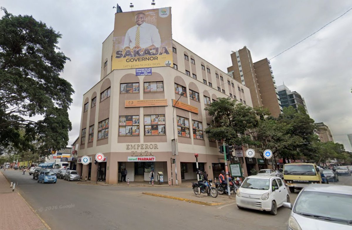 IanECox's tweet photo. Avenue Hotel (now Emperor Plaza) is a historic landmark at the corner of Kenyatta Avenue and Koinange Street in Nairobi 🇰🇪 CBD.

Key History
- Built 1927–1929: Six-storey reinforced concrete building constructed by Scotsman James Walker (owner). Lessees included partners from the Trocadero Restaurant. It featured modern amenities for the era, including an electric lift, ballroom, and top-floor tower flying the Union Jack. Opened around February 1929.
- 1961: Fully refurbished and renamed New Avenue Hotel. Popular ground-floor bar in the 1970s.
- 1980s onward: Converted from hotel to commercial use (shops/offices). Briefly operated as Excelsior Hotel in the late 1980s.
- Current: Known as Emperor Plaza, a commercial building with offices and retail. Owned by the Pandit family (Rajesh and Dhruv Pandit). Listed for sale around 2018 for approx. KSh 750 million.

The building reflects Nairobi’s colonial-era growth and later evolution into a modern commercial hub, though now dwarfed by taller skyscrapers.