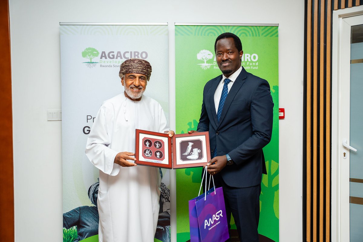 AgaciroFund's tweet photo. This Tuesday at Agaciro offices, CEO Ulrich Kayinamura and the management team were pleased to welcome a distinguished delegation from Oman, including Dr. Hamed Salim Al Rawahi, Chairman of @AwasrOm , and CEO @amalalawi . Discussions centered on shared opportunities and potential co-investment areas, laying the groundwork for meaningful collaboration between our organizations.