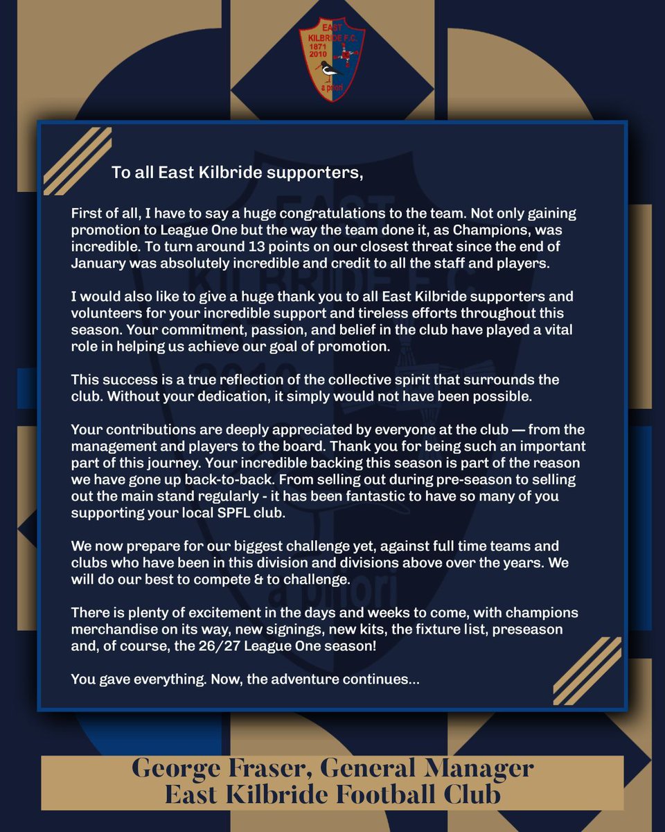 East Kilbride FC tweet media