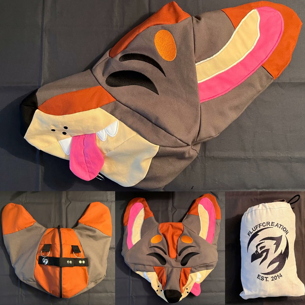 Fluffcreation's tweet photo. Just heads up I open for one or two slots of my original Fursuit Head Bags. I started commission these as a first maker around 2014 and in time I made allots of impovements and changes. Let me know if you are interessted. https://t.co/WL1dkNNBDK