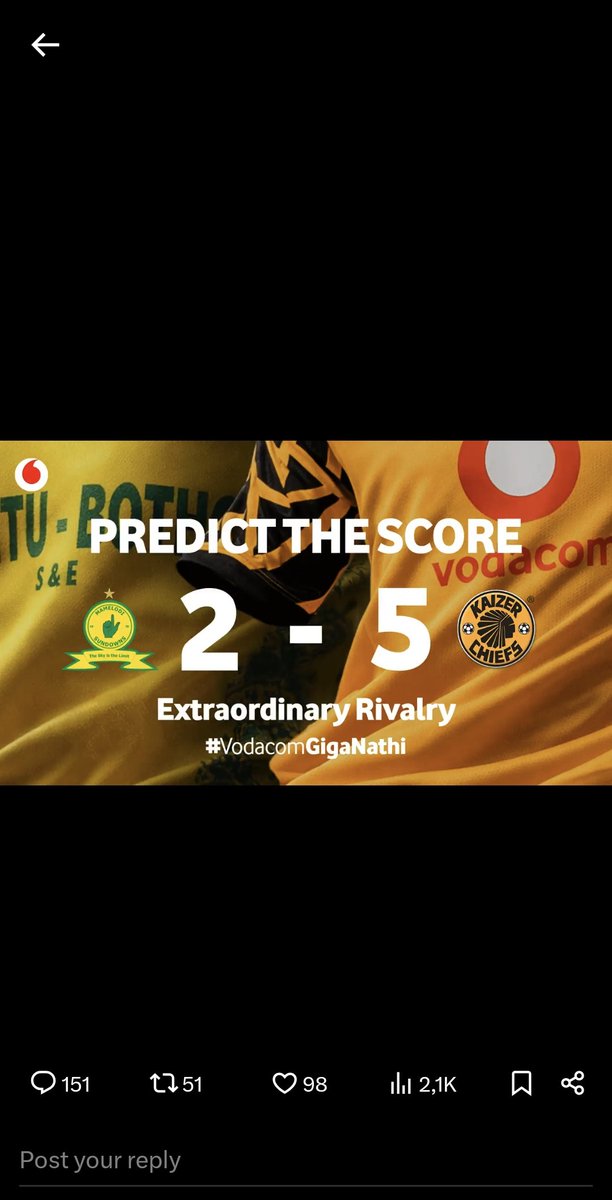 TebatsoRantho's tweet photo. @Vodacom @KaizerChiefs #VodacomGiganathi https://t.co/c9NIDNNlgk