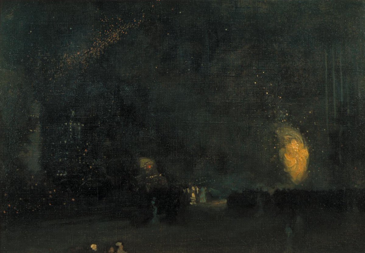 Whistler, American. Painting- Nocturne. Black and Gold - The Fire Wheel. 1875.
