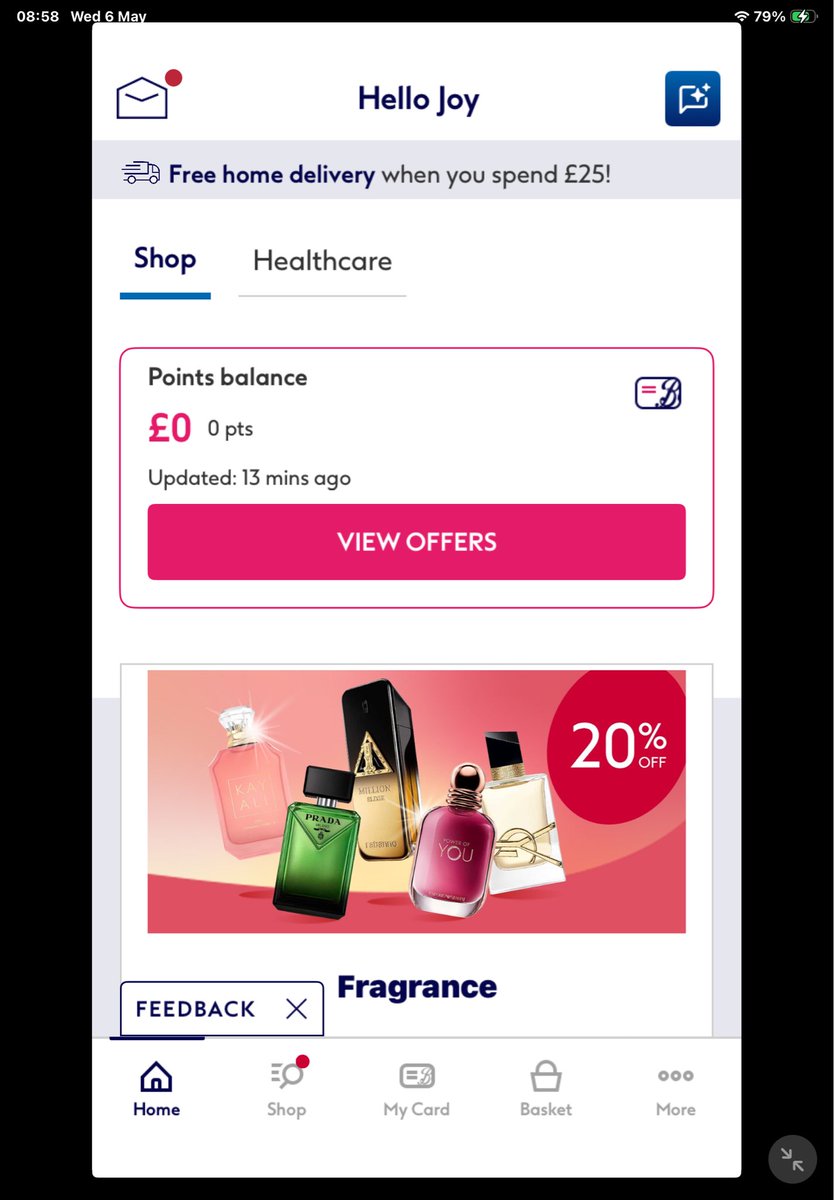 JoyField13's tweet photo. @BootsUK when you email me you show my points as being worth £9.09 yet when I log into my account is states 0 points can you please explain https://t.co/ddAEpFB4Yc