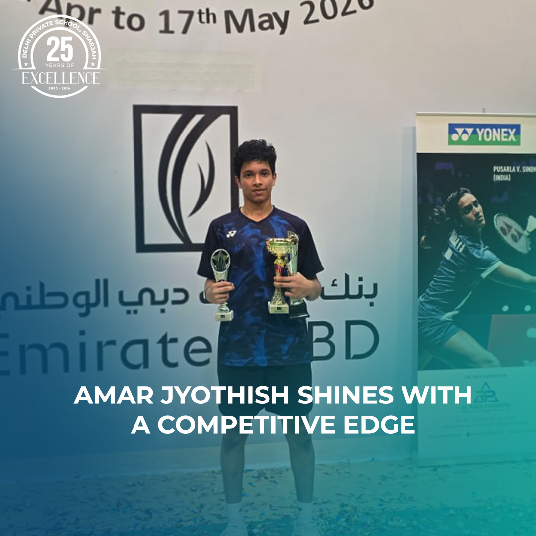 dpsshj's tweet photo. Amar Jyothish delivered an exceptional performance at the India Club UAE Badminton Junior Elite Tour 2026, a UAE National Junior Ranking Tournament, winning Gold in U15 Mixed Doubles and securing runner-up finishes in U15 Boys’ Doubles and U15 Boys’ Singles. @Interstar_AE #dpsshj https://t.co/tnmjsklrHi