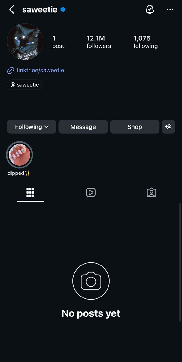 the_icybabe's tweet photo. Saweetie has wiped out her Instagram 👀 https://t.co/D9ObCw3HWI