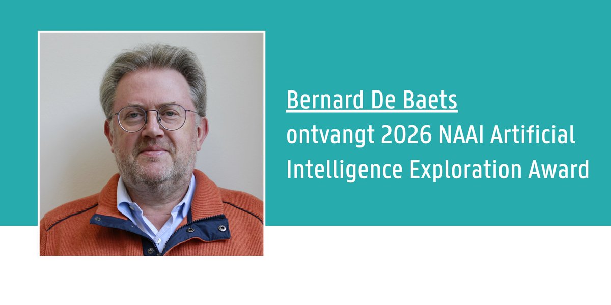 FbwUGent's tweet photo. Bernard De Baets receives 2026 NAAI Artificial Intelligence Exploration Award https://t.co/drIqhLdlQ5 https://t.co/pICmwNUUSN