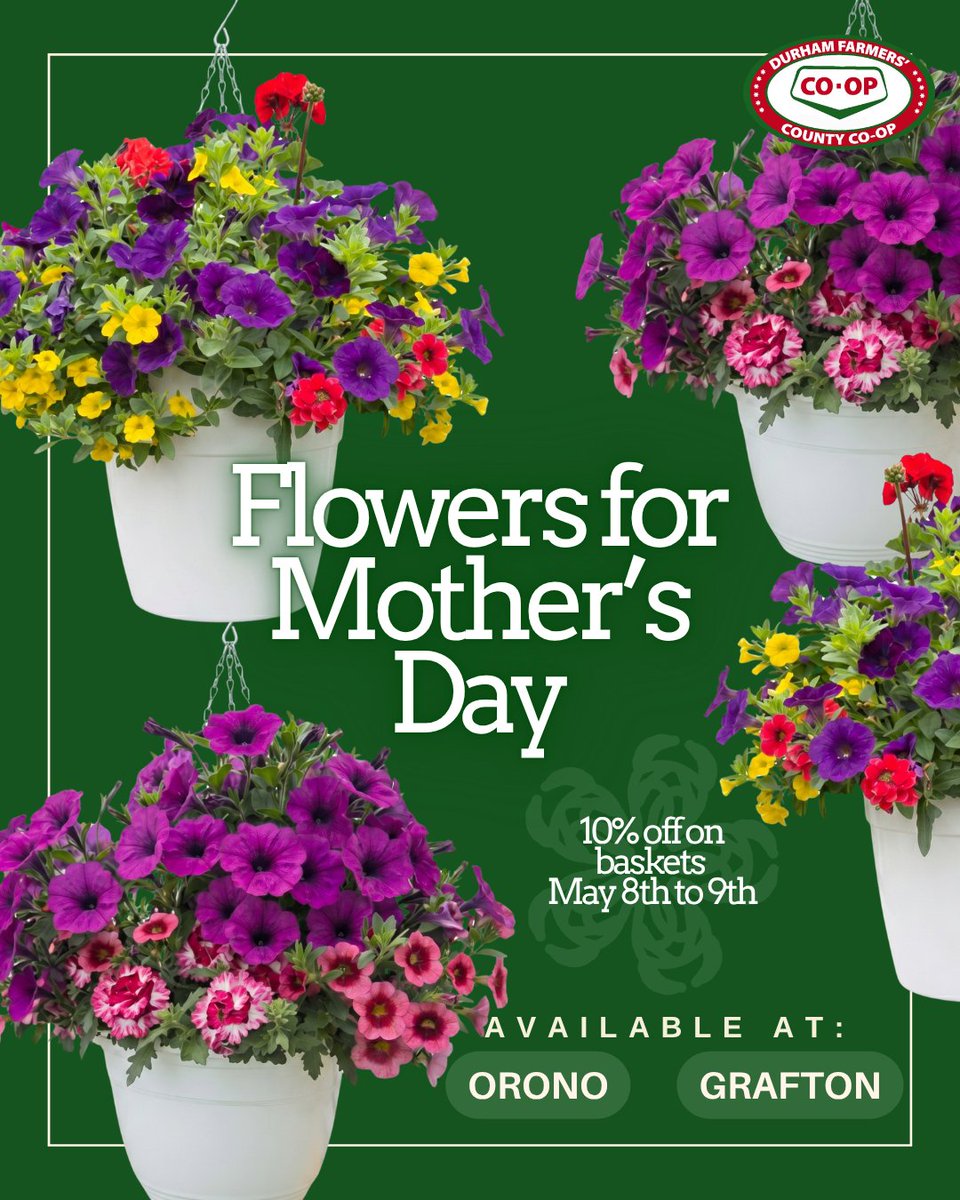 DurhamCoop's tweet photo. Mother’s Day is just around the corner—have you found the perfect gift yet? 👀

Enjoy 10% OFF gift baskets from May 8–9—just in time to make her day even sweeter. 🎁

#DurhamFarmersCoOp #DFCC #CountyCoop #OronoCountyCoop #Durham #MothersDay https://t.co/8jt4wmLpqR