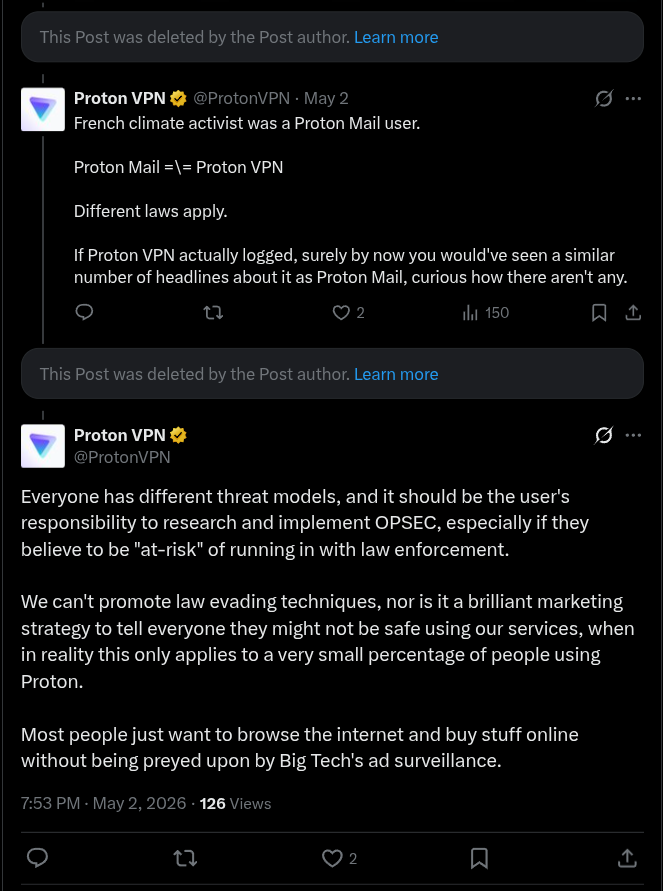 Proton VPN tweet media