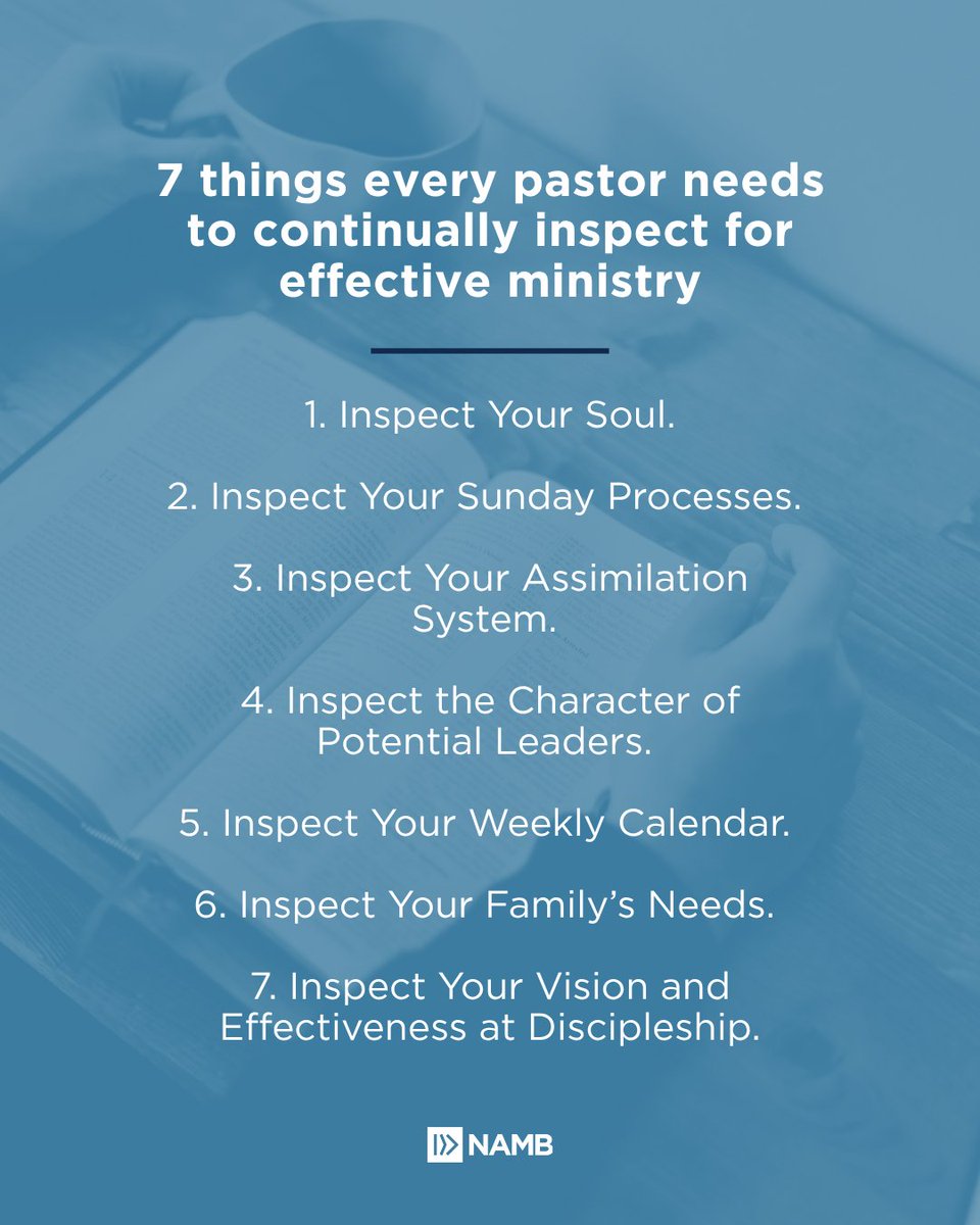 NAMB_SBC's tweet photo. The most dangerous thing a pastor can do is put his ministry on autopilot. 🛑

Effective ministry requires constant inspection—of your soul, your systems, and your family. If you want to lead well for the long haul, you have to be willing to look under the hood.

7 things every pastor needs to continually inspect: https://t.co/zTHLkc7NHd