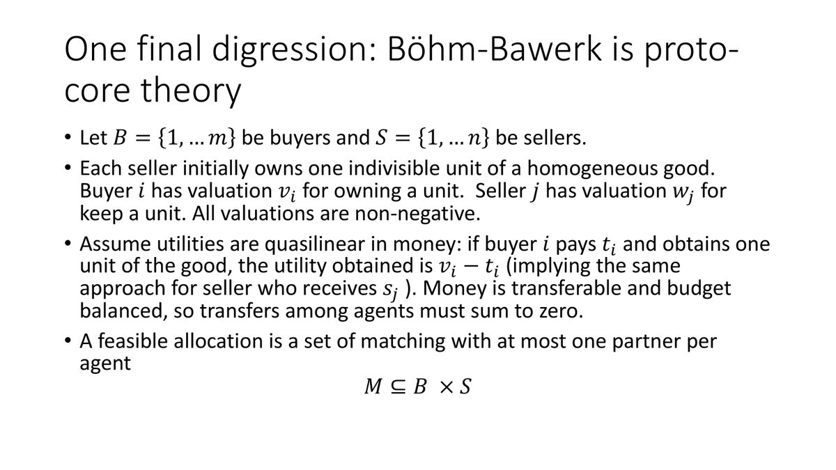 From Lester Telser, I discovered that Böhm-Bawerk was a proto-core ...