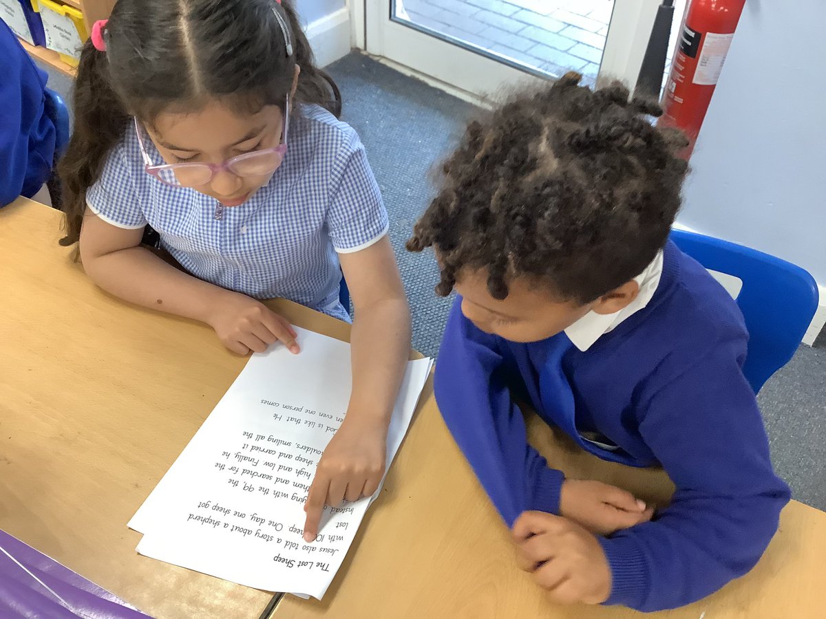 AbbeyPrimary's tweet photo. Investigating parables with our partners. Can we tell each other what the parable is about? What is the life lesson we can learn from each one? We found out a parable is a short story that Jesus told that has a meaning. #Y1 #parablesandmiracles https://t.co/Wazl2XaPhb