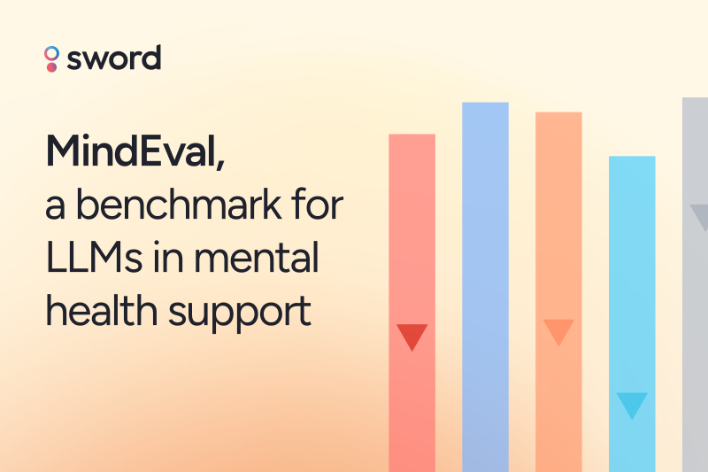 swordhealth's tweet photo. Today’s article on our Research Blog looks inside MindEval: our open-source benchmark for evaluating LLMs in multi-turn mental health support.

We tested 12 state-of-the-art LLMs across realistic, multi-turn therapy-style conversations, using a framework designed and validated with licensed clinical psychologists. Every model scored below 4 out of 6.

Even the most advanced frontier models are not yet good enough for therapy, which should concern us given the millions of people turning to them for that purpose. At Sword, we’re building our own proprietary model, purpose-built for mental health and developed with safety in mind.

Read the full article: https://t.co/v5enFdplCV