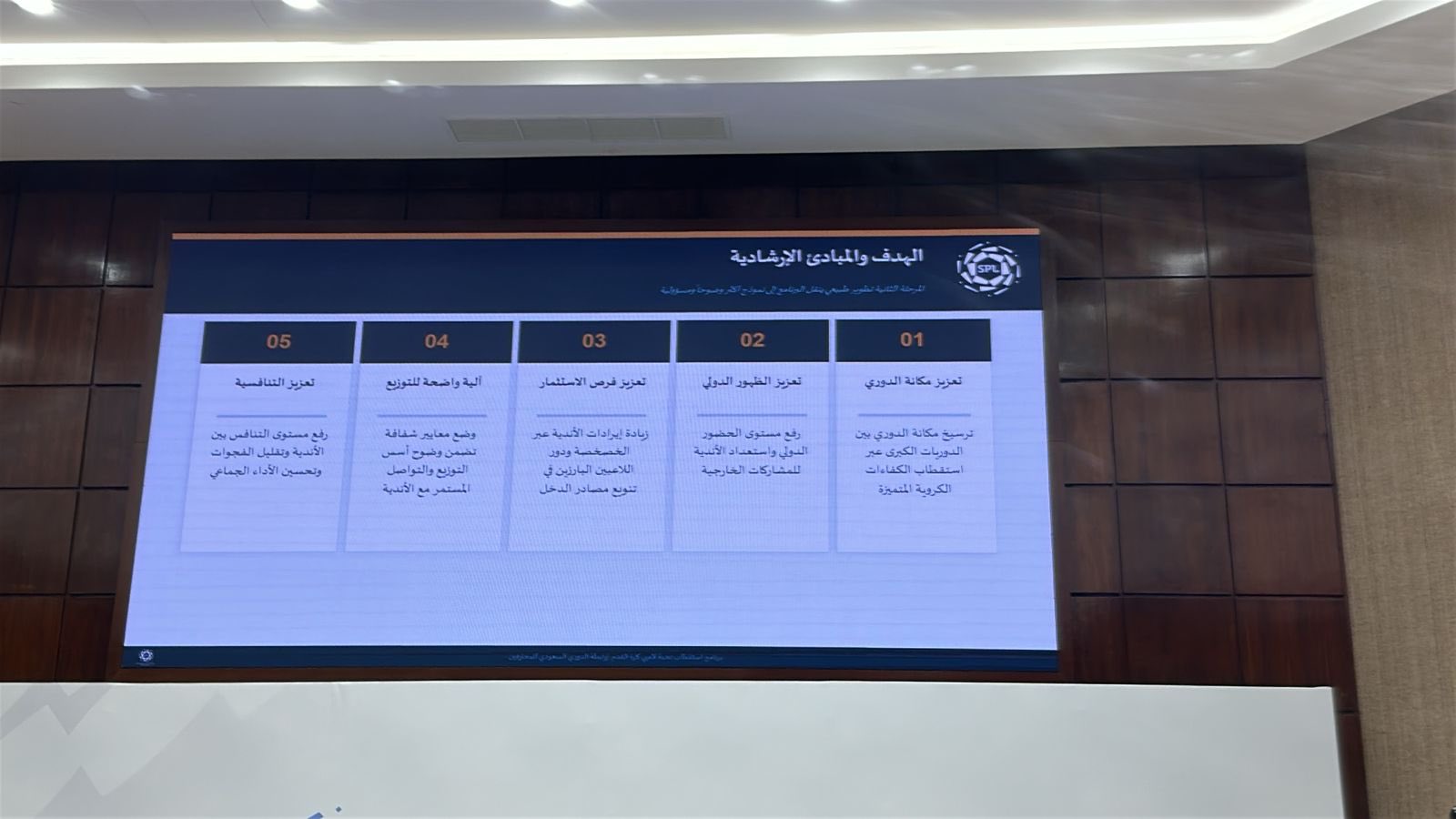 عمر مغربل الرئيس التنفيذي لرابطة الدوري السعودي للمحترفين: - يسعدنا اليوم الإعلان عن المرحلة الثانية من برنامج الاستقطاب، والتي تأتي لتبني على ما حققناه، وتعتمد على 5 مبادئي رئيسية 
