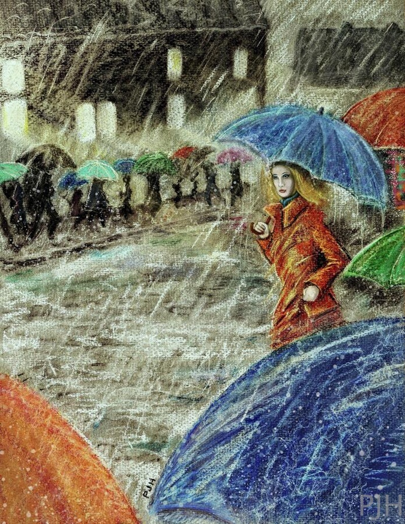 PhilipHarveyArt's tweet image. Rainy Nights in Cherbourg ☔  
Its raining and pouring in this busy street scene of hustle and bustle in the city. This is an improvised artwork with a retro inspired look and theme. 
#Art #MyArt #Rain #Umrellas @ArtistCornerTS 

Art prints link in the comments if anyone likes.