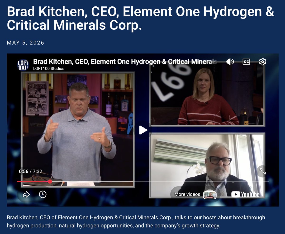 Element One Hydrogen and Critical Minerals tweet media