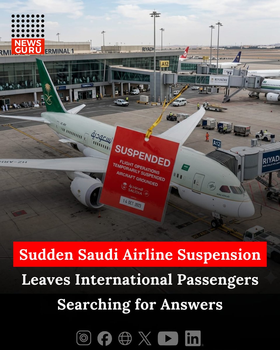 newsgurupk's tweet photo. Saudi Airline Suspends Flights to Pakistan, Amman and Damascus
Read more: https://t.co/0Ct8F9Kbcm
#NewsGuru #Flyadeal #SaudiAirline #PakistanFlights #BreakingNews #TravelUpdate #SaudiArabia https://t.co/VJ2dneulmC