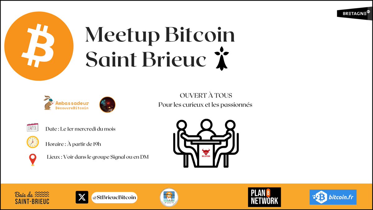 StBrieucBitcoin's tweet photo. Annonce tardive, mais meetup ce soir comme tous les premier mercredi du mois ! 

IYKYK 😎 https://t.co/ZsGs5TzLek