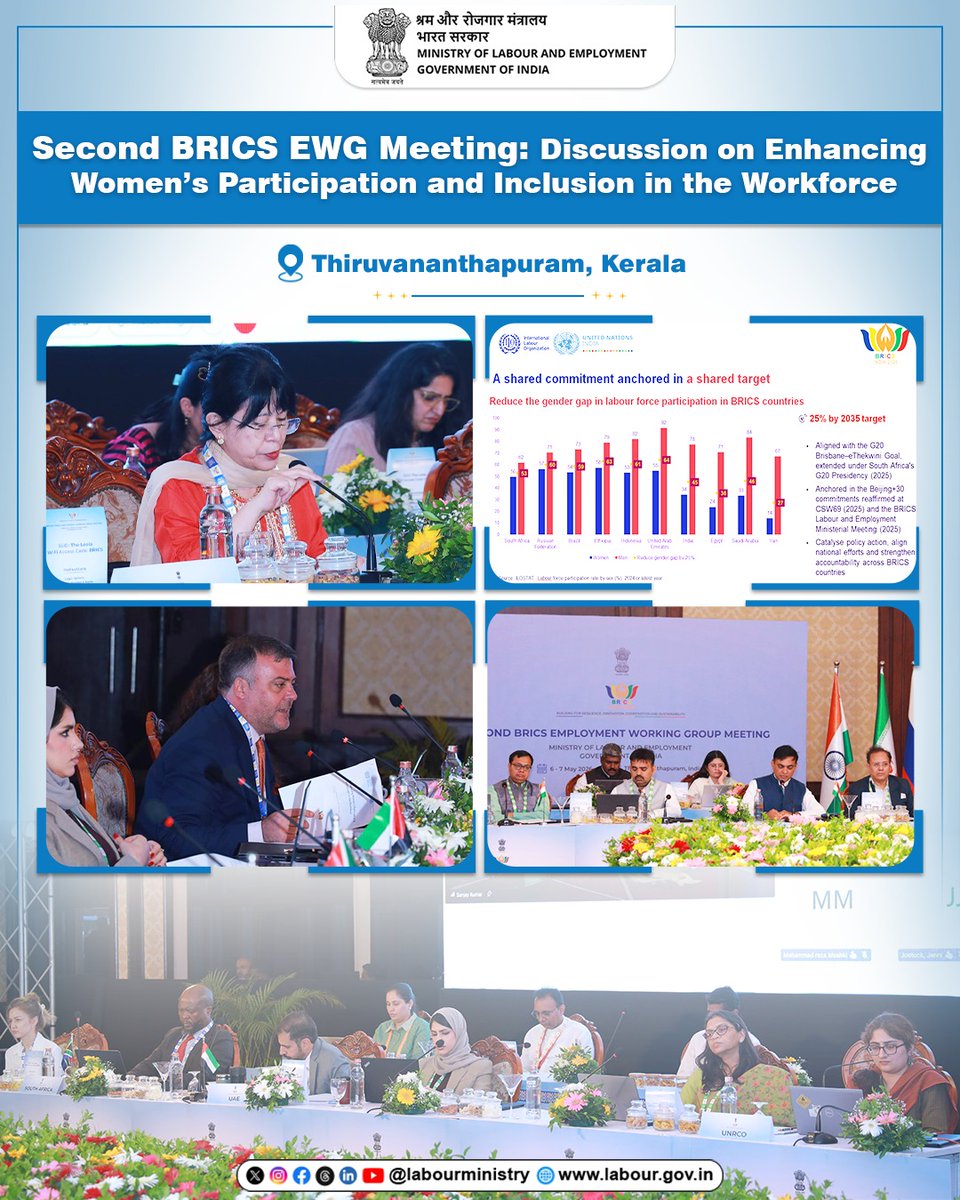 During discussion on priority 2 on enhancing women's participation and inclusion in the workforce # BRICS member states advocated for strong and inclusive policy frameworks to drive women's participation in high growth sectors and leadership pathways.