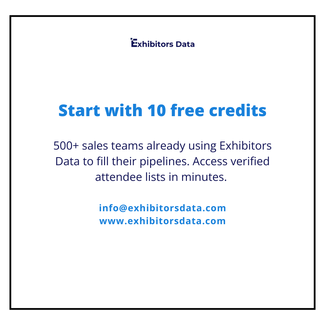 ExhibitorsData's tweet photo. Events are your fastest path to qualified leads. Exhibitors Data connects you with 500K+ decision-makers ready to buy.

Discover how to build a qualified pipeline in minutes with verified data.

Start here: https://t.co/lg97lPN6Y6
Email: info@exhibitorsdata.com

#LeadGeneration #EventData #B2BMarketing #SalesGrowth #ExhibitorsData