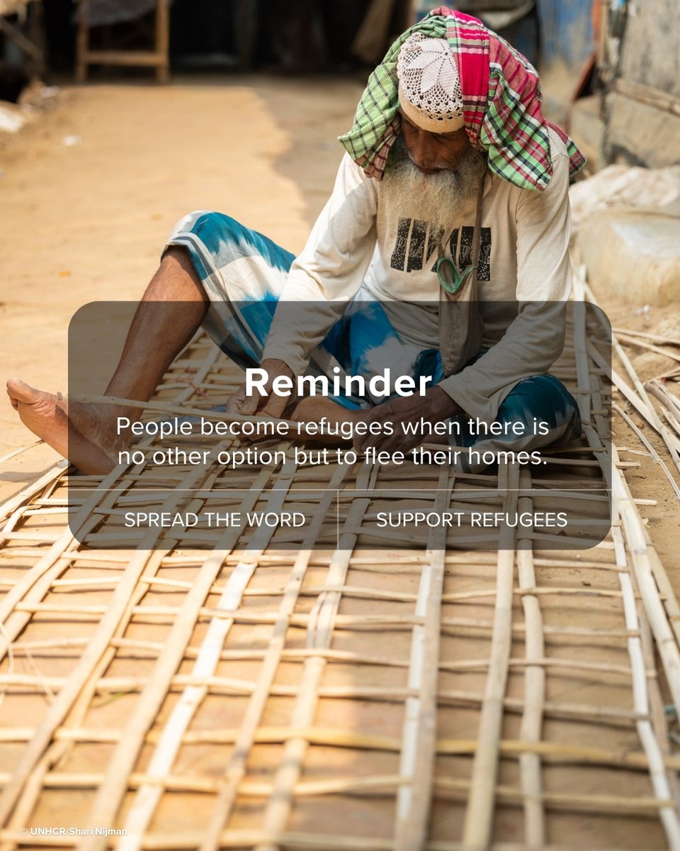 UNHCR_BGD's tweet photo. Home is not something people walk away from lightly.

When people become refugees, it's because they had no other choice.

Because staying is no longer safe.

Show your solidarity with those forced to leave everything behind. https://t.co/xm1XQsNPVz