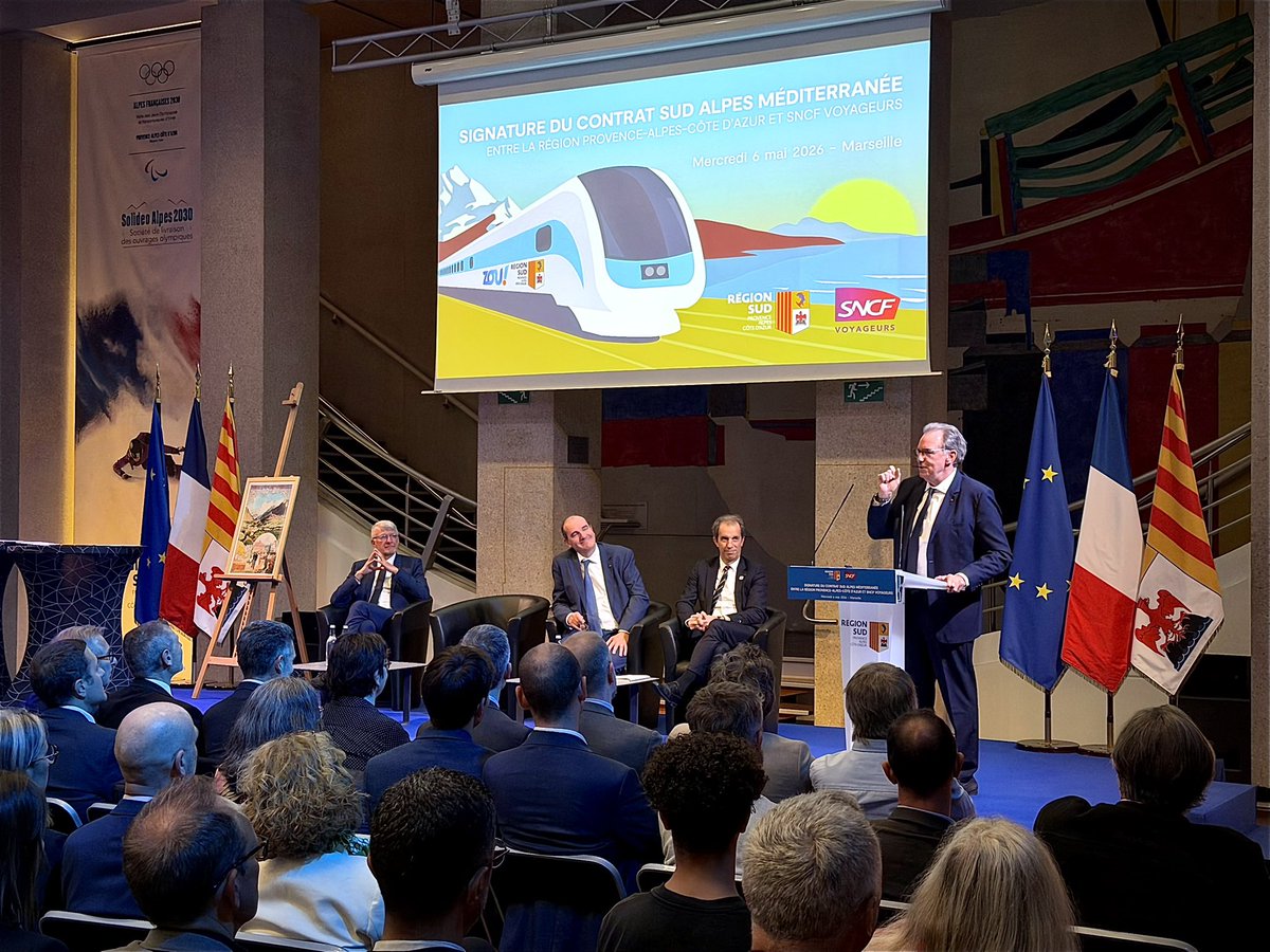 Signature d’un contrat de 10 ans entre la Région et la SNCF

Plus de trains. Plus de fiabilité. Plus de confort. 

Le président <a href="/RenaudMuselier/">Renaud Muselier</a>  et le président de la SNCF, <a href="/JeanCASTEX/">Jean Castex</a> , ont signé ce matin, à l’hôtel de Région, le contrat Sud Alpes Méditerranée entre la Région