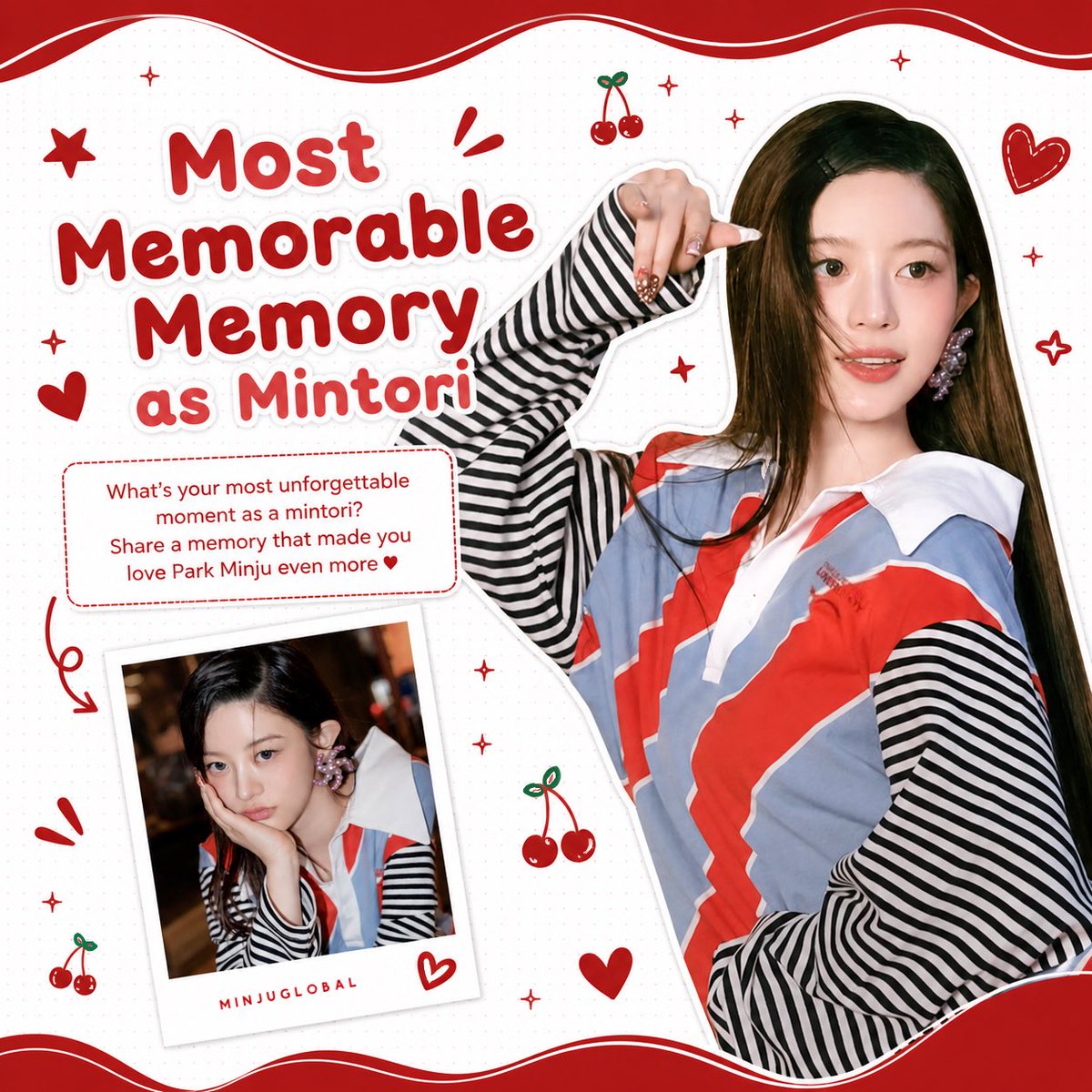 MinjuGlobal's tweet photo. [#MAYJU] 260506

We wanna hear your story! 🐰

· · ─ ·ʚɞ· ─ · ·

What’s that one moment as a Mintori you’ll never forget? The one that made your love for Minju grow even deeper 🤗

#MINJU #민주 #ILLIT #아일릿 https://t.co/oD3In5qYwa
