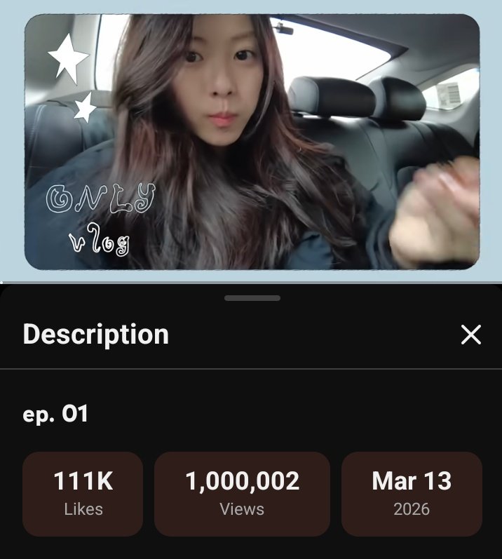 GARAMGLOBAL's tweet photo. [📊] 260506

#KIMGARAM's first vlog has officially reached 𝟭 𝗠𝗜𝗟𝗟𝗜𝗢𝗡 𝘃𝗶𝗲𝘄𝘀!

Congratulations Garam! 🤍 https://t.co/xzlsOcYXCL
