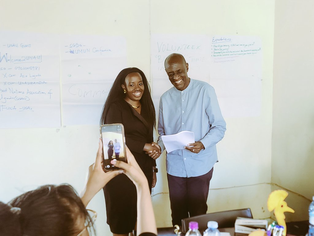 UNAUGANDA's tweet photo. The Secretary-General, @BagumaRT, is re-echoing that volunteerism requires both intellect and time, and must be supported by effective communication. 

As he wraps up, he is emphasizing that every training you are privileged to attend should leave you with clear outcomes and tangible takeaways.