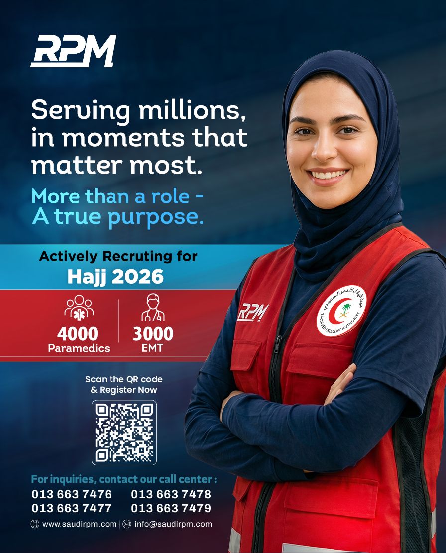 SaudiRPM's tweet photo. Serving millions, in moments that matter most.

Join RPM’s Hajj 2026 Mission and be part of a team dedicated to emergency preparedness and lifesaving care for millions of pilgrims.

 Scan the QR code or click the link below to register now.

https://t.co/m9ULcJ0NIs

نخدم الملايين… في اللحظات الأهم.

انضم إلى مهمة RPM لحج 2026 وكن جزءًا من فريق يعمل على الجاهزية والاستجابة الطبية لخدمة ملايين ضيوف الرحمن.

 امسح رمز QR أو اضغط على الرابط أدناه للتسجيل الآن.

https://t.co/m9ULcJ0NIs