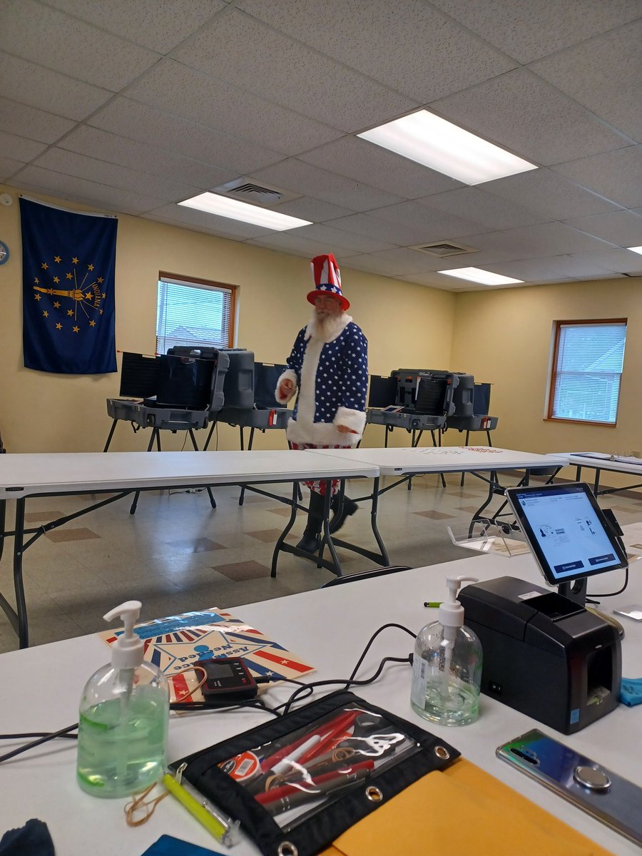 FancyXue's tweet photo. Voted my first vote on the 2026 Primary Election Day! And first time became a poll worker! 😀 It is the day that my Lord has made!
From 5am to 7:30pm, we ended up getting 173 voters to vote  at the Stilesville voting site🇺🇸  Uncle Sam came to see us and gave us a great shout-out! https://t.co/pukaDF5W7l