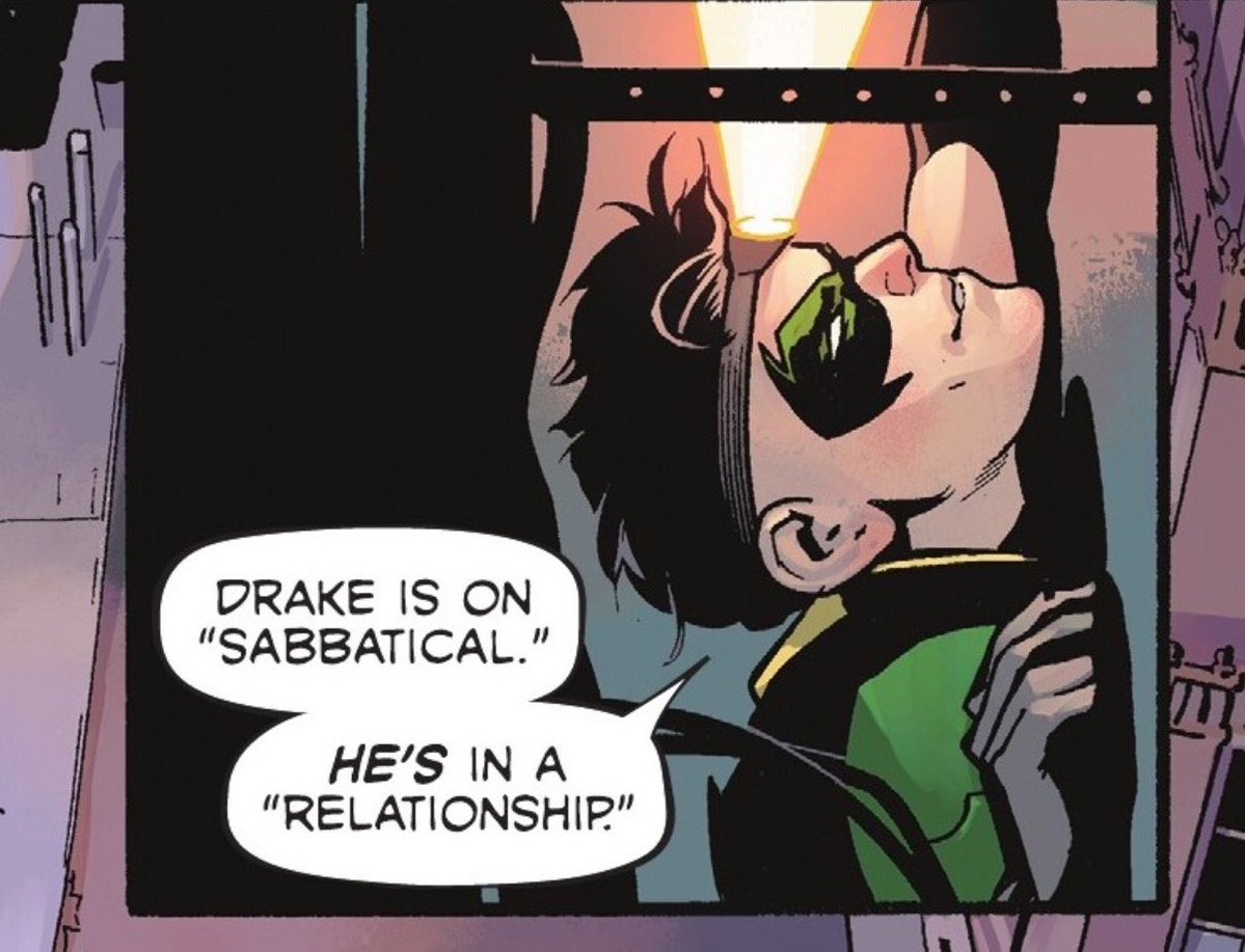 i do love damian's smile while saying this, he is so teasing tim. the most annoying little brother, i love my little robin and big robin.