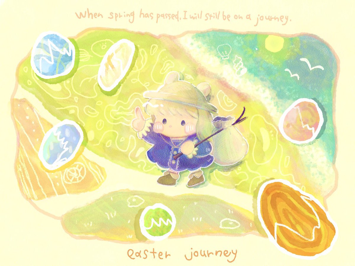 _chihotaro_'s tweet photo. 《easter journey》

しきおりおり というように
たまごも おりおりだったりして

#イラスト
#illustration https://t.co/T7S42HmF3Z