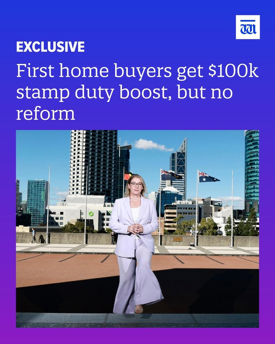 westaustralian's tweet photo. A $297 million tax package can be revealed as Rita Saffioti’s final Budget pitch to first homebuyers as part of a $4.7 billion spending spree on housing. READ HERE: https://t.co/0JBNOt1j8P https://t.co/gipvDfm45U
