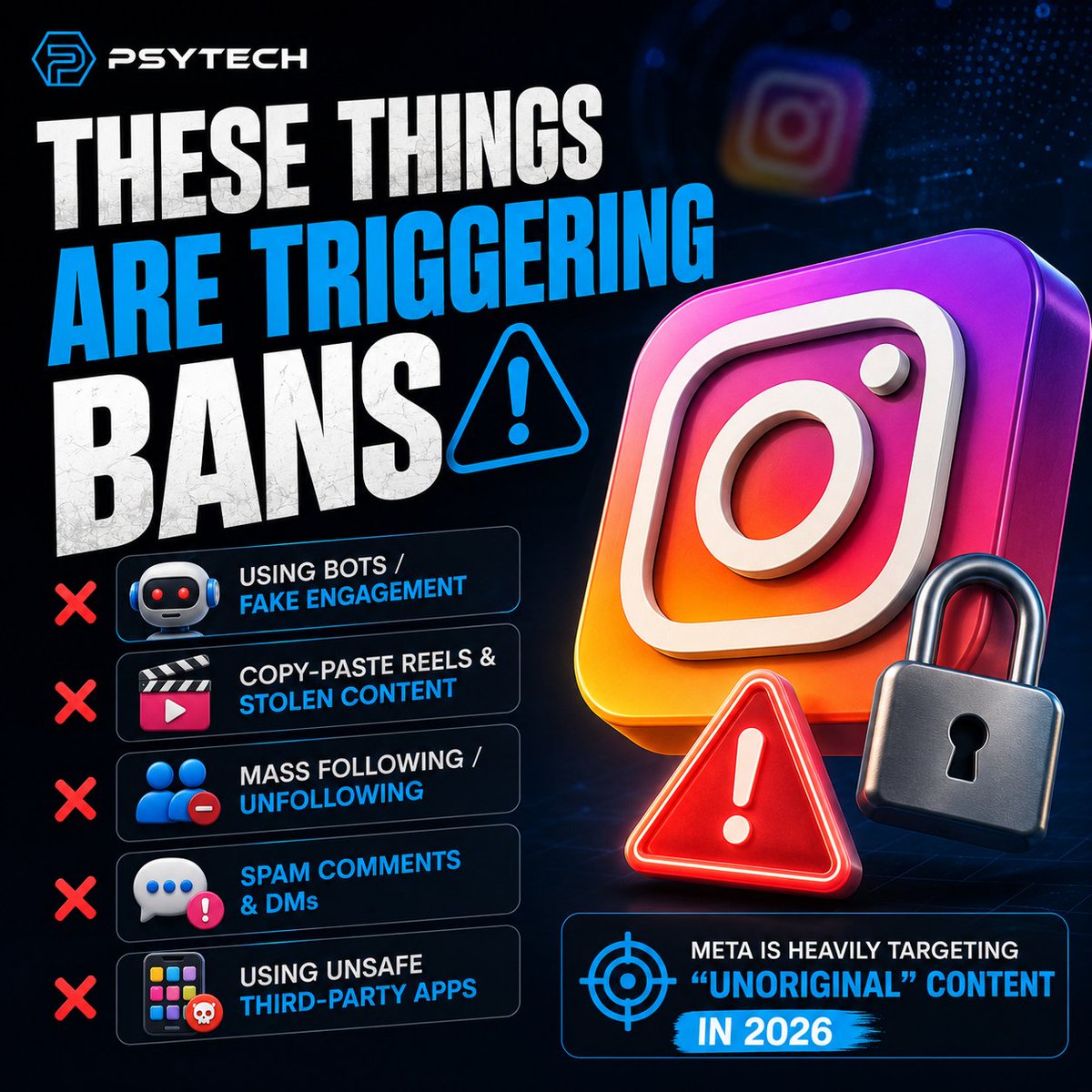 PsytechDigi's tweet photo. If your business depends on Instagram…
Start building safely NOW. 🚨

#Instagram2026 #InstagramSuspended #InstagramBan #MetaAI #SocialMediaMarketing #InstagramGrowth #DigitalMarketing #ContentCreator #InstagramTips #MarketingTrends2026 https://t.co/x4b90Y6NnR