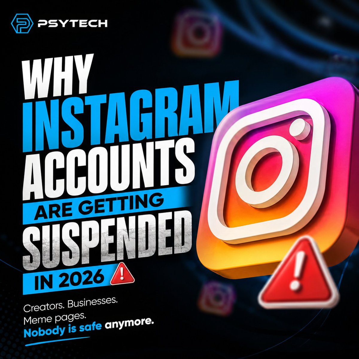 PsytechDigi's tweet photo. If your business depends on Instagram…
Start building safely NOW. 🚨

#Instagram2026 #InstagramSuspended #InstagramBan #MetaAI #SocialMediaMarketing #InstagramGrowth #DigitalMarketing #ContentCreator #InstagramTips #MarketingTrends2026 https://t.co/x4b90Y6NnR