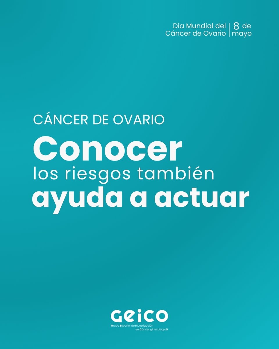 GEICOgroup's tweet photo. La causa exacta del cáncer de ovario no siempre se conoce, pero sí se han identificado factores que pueden aumentar el riesgo.

Entre ellos se incluyen la edad, los antecedentes familiares de cáncer de ovario, mama o colorrectal, algunas alteraciones genéticas como BRCA, el sobrepeso u obesidad y no haber tenido hijos. 

Conocer estos factores no significa anticipar un diagnóstico, pero sí permite orientar mejor la vigilancia, la consulta médica y el asesoramiento individualizado.

#CáncerDeOvario #DíaMundialCáncerDeOvario #FactoresDeRiesgo #BRCA #OncologíaGinecológica #GEICO