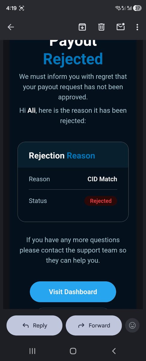 traderbravo456's tweet photo. 🚨🚨🚨🚨🚨
@BlueGuardiancom Payout Issue – Request for Fair Review

I’ve always respected Blue Guardian as one of the prop firms that genuinely supports traders, which is why this situation has honestly been shocking for me.
Recently, my payout was rejected due to a CID Match / Device Match allegation. According to the email, they linked my account activity with multiple countries and claimed prohibited behavior was involved.

What makes this difficult for me to understand is?
I have traded personally from my own device.
I have used my own network/SIM connection.
I already completed a long verification interview (1 hour+) with their team previously and answered everything confidently as a real trader.
I also followed their updated “one percent rule (1%)” after it was introduced.
Because of this, I genuinely believe there may be some misunderstanding, false flag, or incorrect detection involved in my case.
I’m not making this post to attack the firm or create negativity. I still respect the company and the CEO @seanbaint for the support they’ve shown traders over time. My only request is for the risk team to please conduct another fair review of my case and re-check the evidence carefully.
At the same time, I also want to hear from other traders:
Has anyone experienced a similar CID/device mismatch issue?
Can VPNs, shared IPs, cloud routing, or platform-side detection errors trigger false matches?
What is the best professional way to appeal such a decision?
I’m open to cooperating fully and providing any verification required because I know my trading activity was genuine.
Hopefully this can be resolved professionally and transparently for everyone involved.🙏🙏🙏