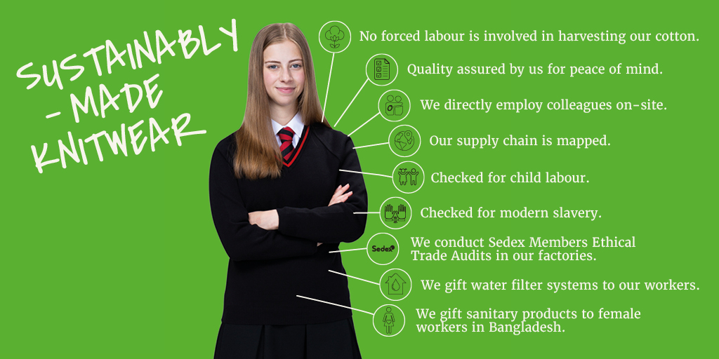 Oneand_All's tweet photo. There's an important story behind every Performa knitwear garment. As a B Corp, we strive to improve our social impact, so everyone can feel good about our clothing. The difference is the story behind every One+All garment.  
#sustainability #ethicalschoolwear #schoolknitwear https://t.co/jIU7AVzZm1