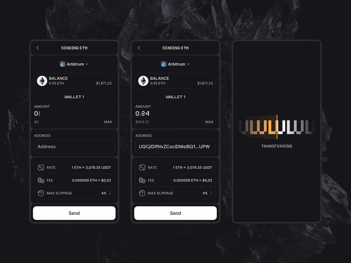 K_Suhow's tweet photo. Crypto Wallet App UI Kit — Sending Flow Update https://t.co/hn3TVVjbO2