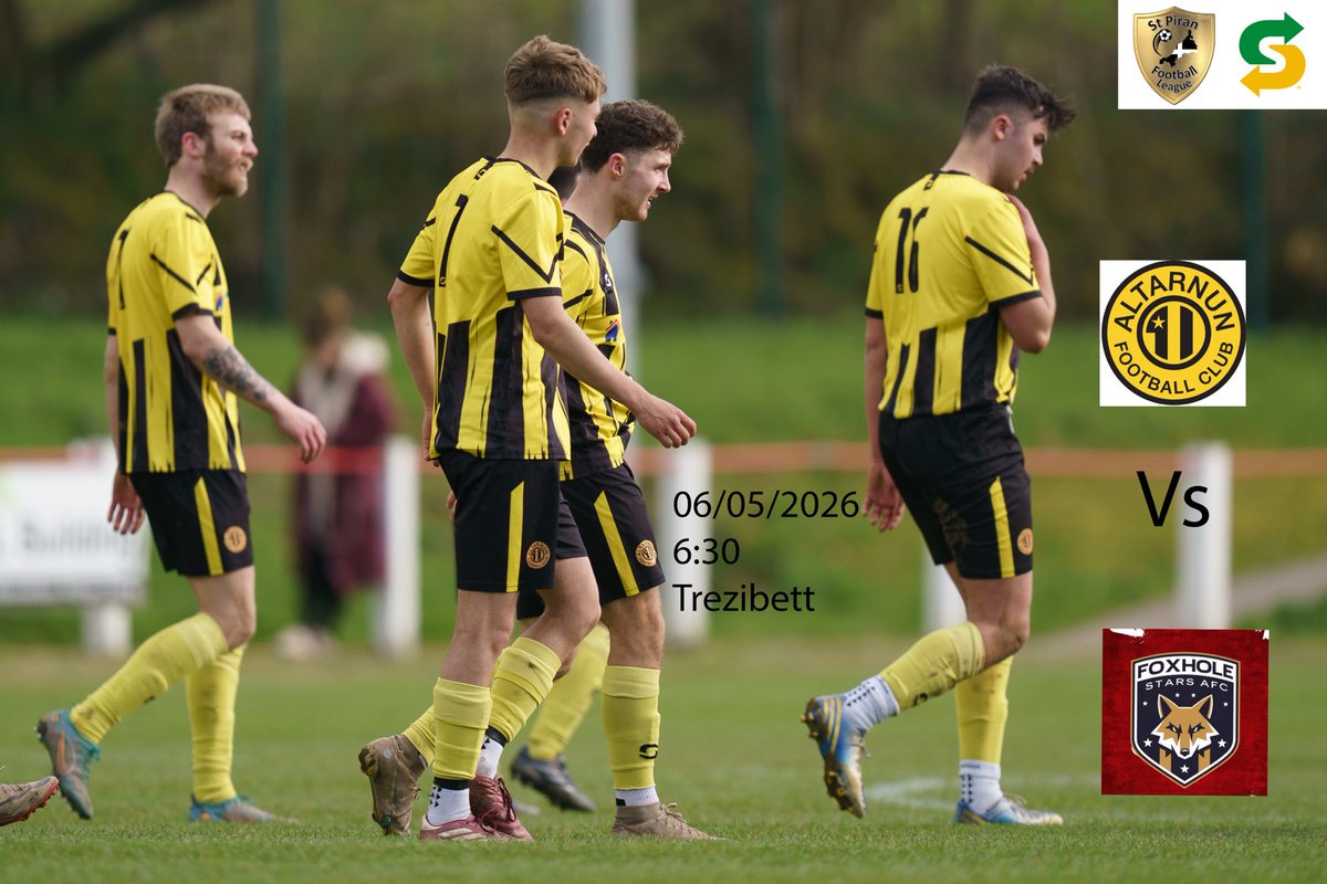 Altarnun_FC's tweet photo. ⚫️🟡MATCHDAY#31🟡⚫️ 

Two weeks after our last game, tonight we welcome @foxholestars to Trezibett with it being our last home league game of the season! The lads will be looking to back up the positive display we showed in the away fixture last month and go one more, get the 3 points! 

#UPTHENUNS 

@PLsportsnews 
@StPiranLeague 
@swsportsnews 
@Cornishfootball 
@nonleaguesouths