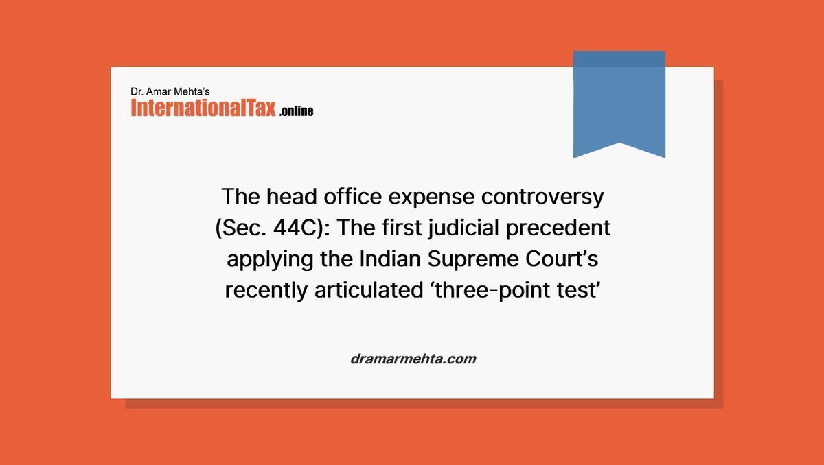 dramarmehta's tweet photo. In-depth analysis: A recent judicial precedent applying the Supreme Court’s newly articulated three‑point test under Sec. 44C debate.

Read more at https://t.co/XrWCz6vvwN  

#InternationalTax #TaxLitigation #Section44C #SupremeCourtOfIndia #TaxProfessionals https://t.co/FVfxoBRQVi