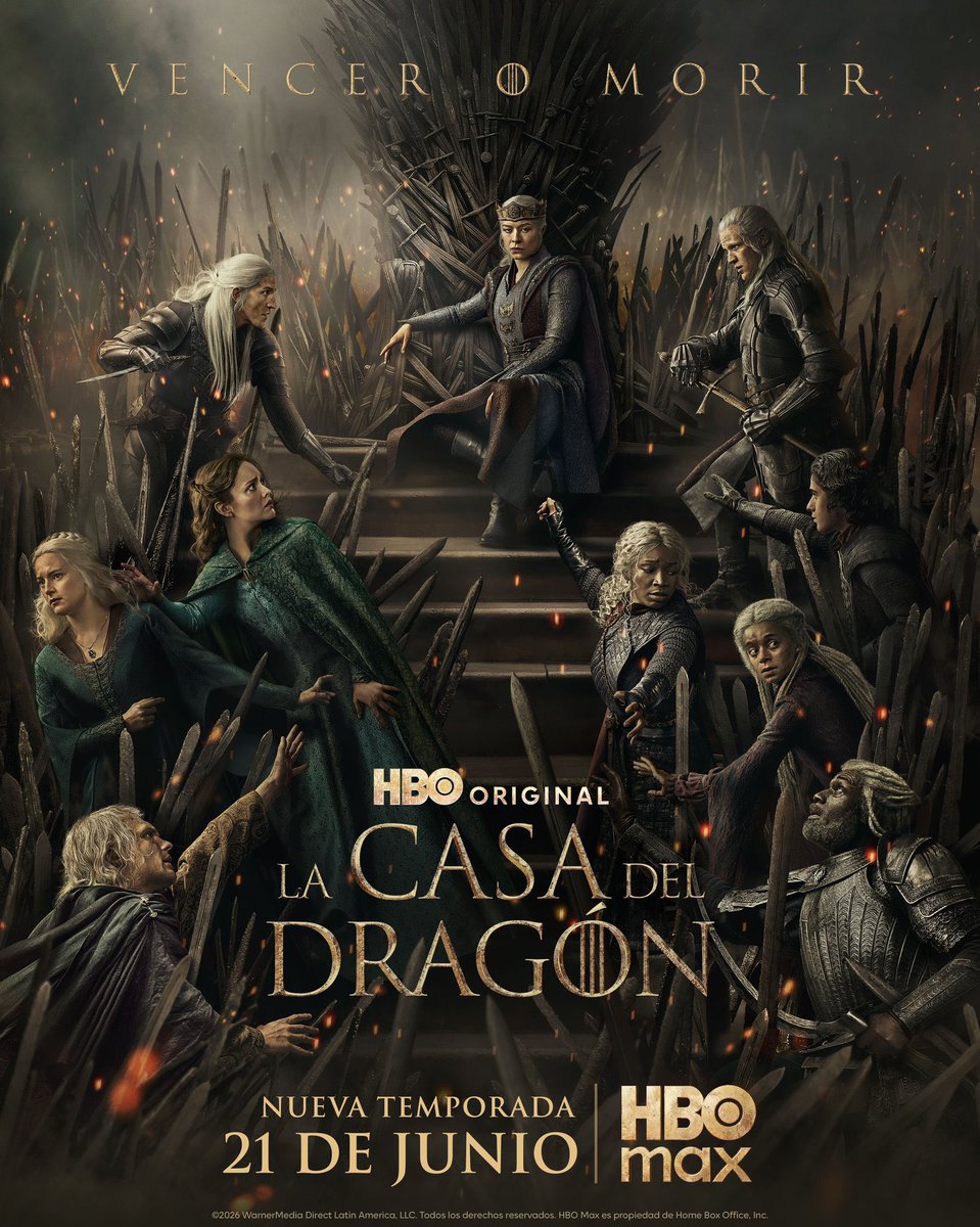 TuSpoilerMx's tweet photo. Nuevo póster de la tercera temporada de #LaCasaDelDragon, que se estrena el 21 de junio en HBO Max. https://t.co/ChziON8qGQ