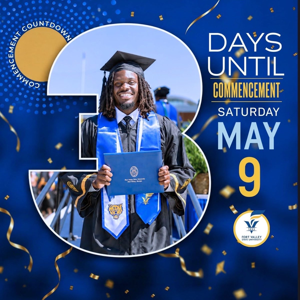 FVSU's tweet photo. Three days away from celebrating your favorite grad! ππ
#FVSUGrad26 #FVSUGrad #FVSU26 #HBCUGrad https://t.co/U5vfnBIenK