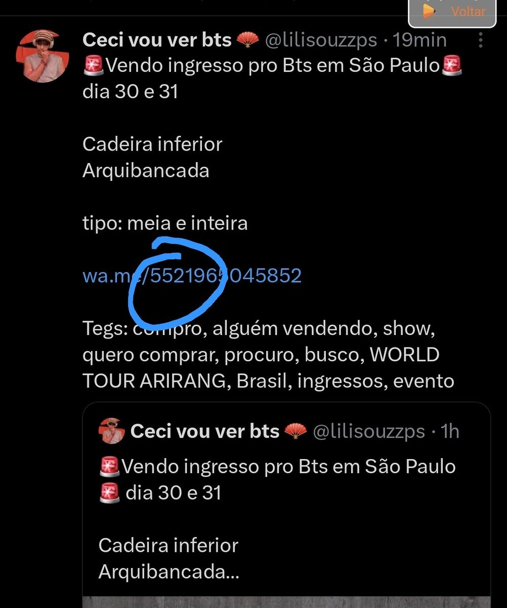 lynsantt's tweet photo. 🚨 EXPOSED: GOLPE DE INGRESSOS BTS 🚨 
🎀: Thread MUITO importante: 
1- Entrei em contato com pessoas diferentes que estavam vendendo ingressos por aqui. Vamos começar que, mensagens de vendas são praticamente IGUAIS, SEMPRE o mesmo texto:
tags: golpes, golpista, bts, ingressos https://t.co/3tFHhMr73A