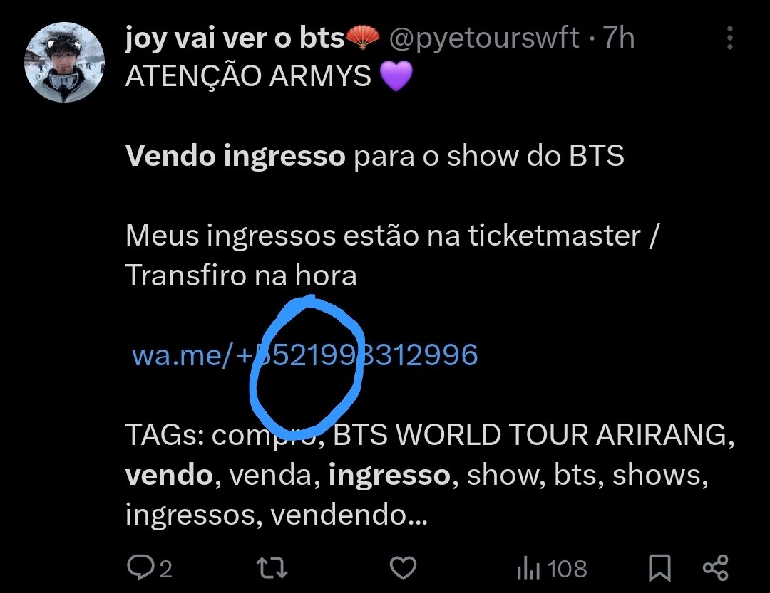lynsantt's tweet photo. 🚨 EXPOSED: GOLPE DE INGRESSOS BTS 🚨 
🎀: Thread MUITO importante: 
1- Entrei em contato com pessoas diferentes que estavam vendendo ingressos por aqui. Vamos começar que, mensagens de vendas são praticamente IGUAIS, SEMPRE o mesmo texto:
tags: golpes, golpista, bts, ingressos https://t.co/3tFHhMr73A