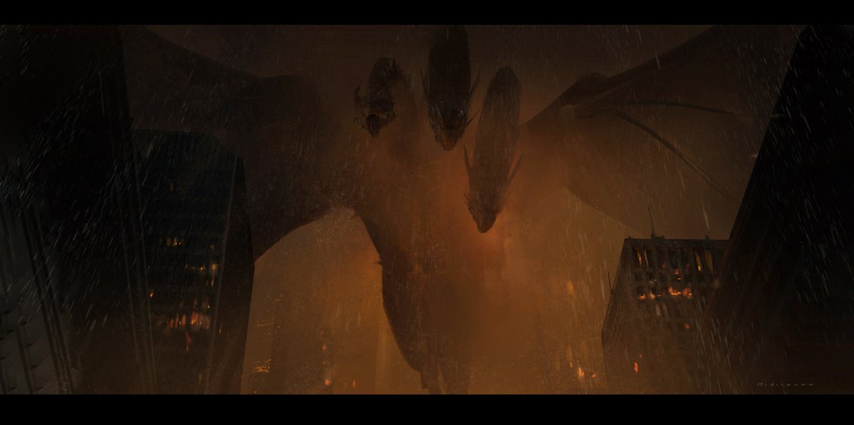 MattAllsopp1's tweet photo. I did a bunch of images during post production for the end set piece in King of the Monsters. Here are a few of them...
#Godzilla #Ghidora #conceptart #storyboards #MonsterVerse #KOTM https://t.co/mmGp4CDDjH